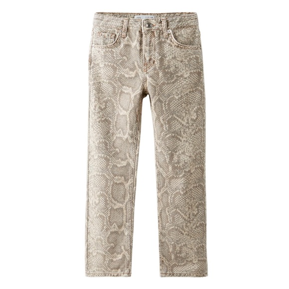 Zara Kids Snake Print Jeans - Beige - Picture 1 of 3
